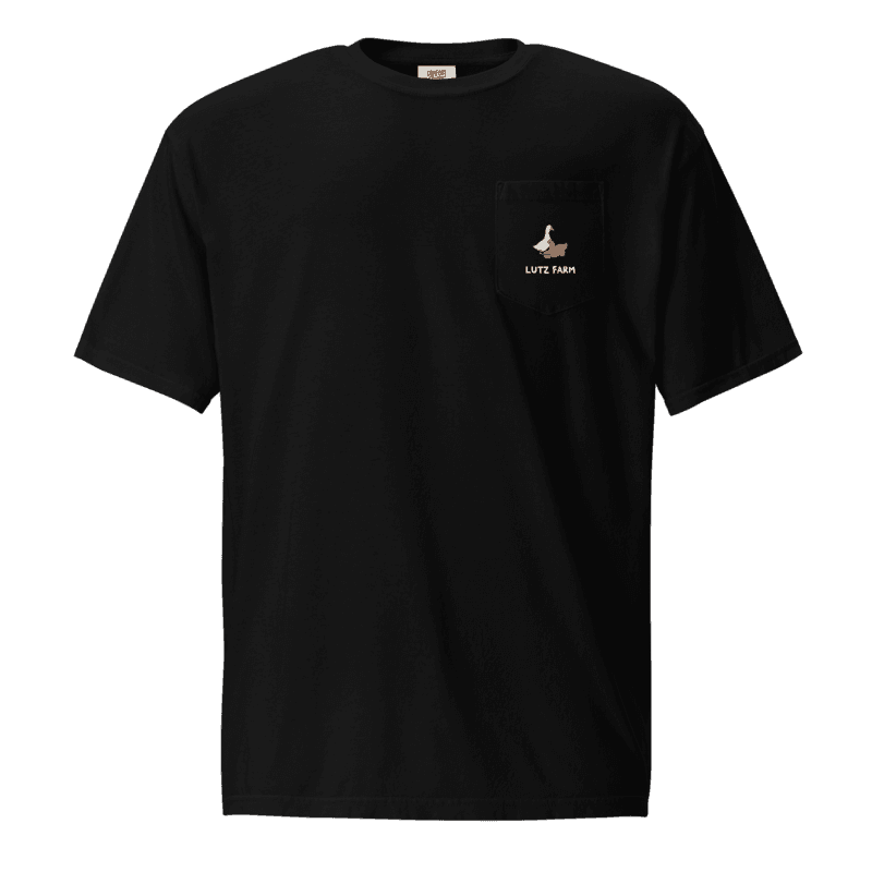 Comfort Colors Pocket T-Shirt - Logo/Text/Back — Black